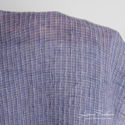 Transparent violet linen fabric washed multicolour 7 Violet linen fabric in gauze