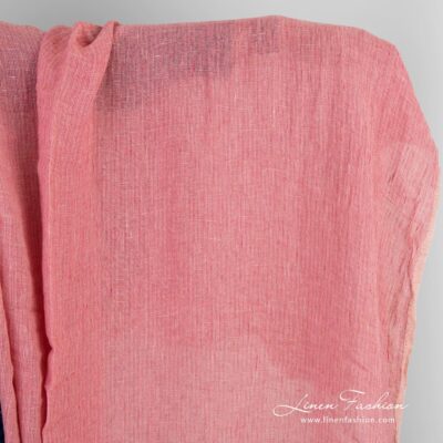 Pink linen fabric in melange washed 5 Pink linen fabric in melange