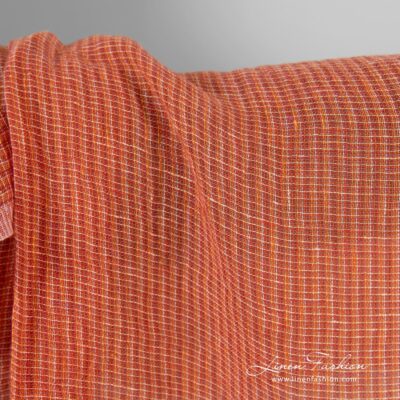 Transparent linen fabric in orange melange washed 6 Transparent linen fabric in orange melange, specially washed