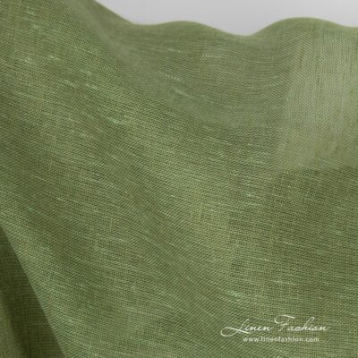 Apple green dyed 100% linen fabric.