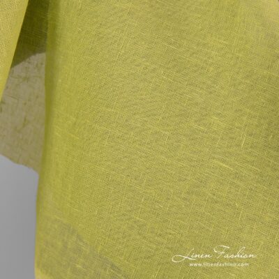 Gauze 100% linen fabric in salad green.