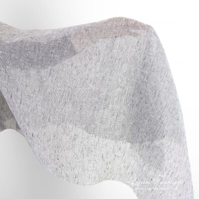 Transparent linen fabric in black and white melange