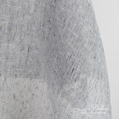 Linen fabric in black and white melange