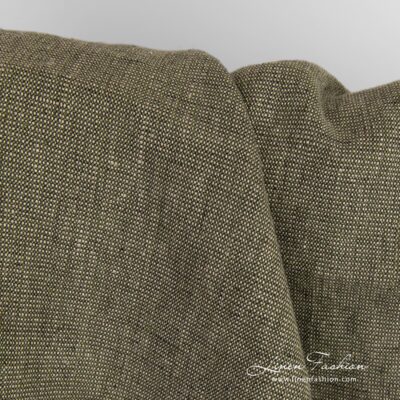 Moss green 100% linen fabric