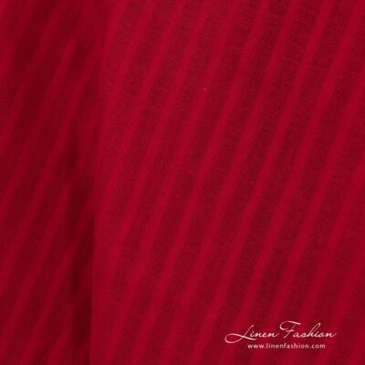 Red dyed 100% linen fabric.