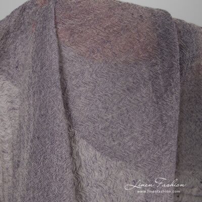 Violet dyed linen wool fabric.