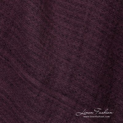 Eggplant linen fabric in tweed