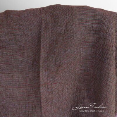 Multicoloured linen fabric in waffle pattern washed 6 Multicolored linen fabric in "waffle" pattern