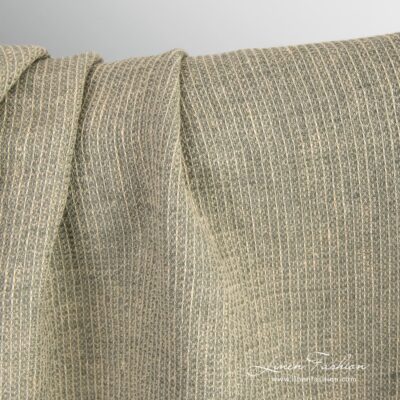 Yellow linen fabric in "waffle" pattern