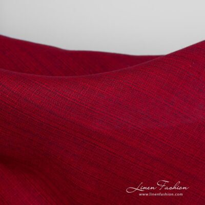 Red dyed linen fabric.