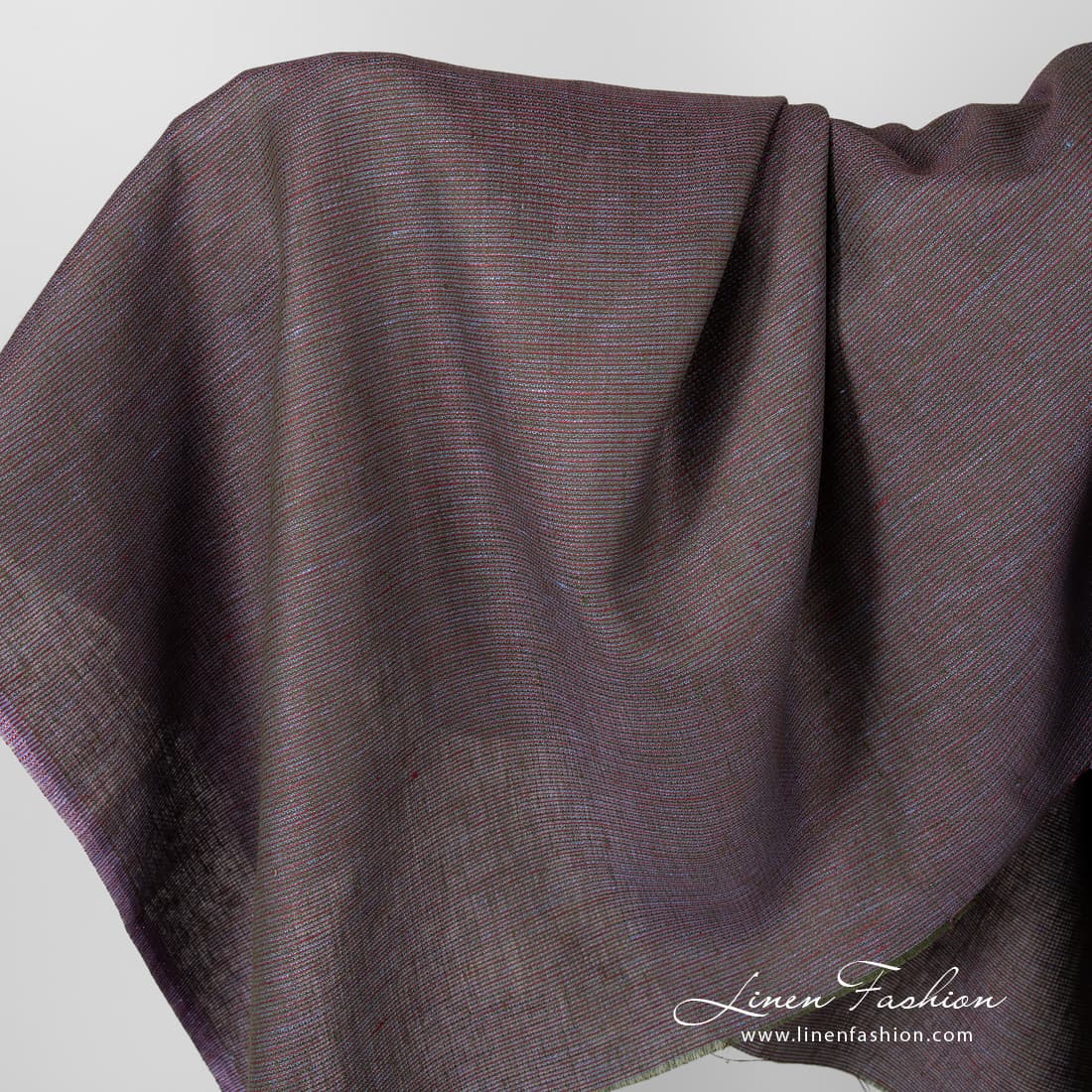 Linen fabric multi coloured waffle pattern.