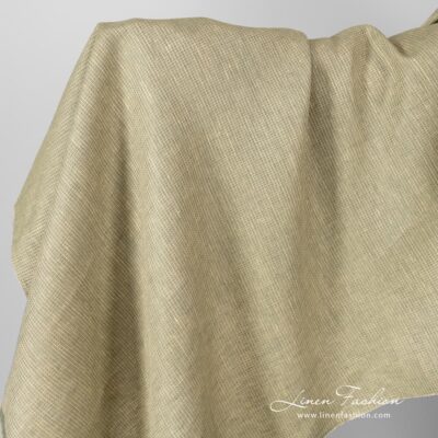 Linen fabric yellow grey melange waffle 5 Linen fabric yellow grey melange waffle.