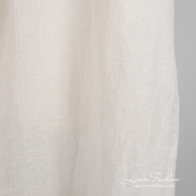 Off-white linen cotton fabric in plain weave, specially washed to increase softness