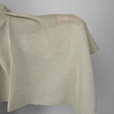 Linen cotton fabric white and olive green melange 4 Linen cotton fabric white and olive green melange