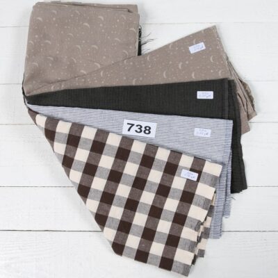 Linen-Cotton Fabric Cuts, Set No. 738 6 Linen Fabric Cuts, Set No.738