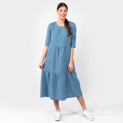 SERENA Dress teal 6 SERENA teal linen dress