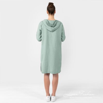 EMY Dress mint green 10 EMY mint green linen dress from back side