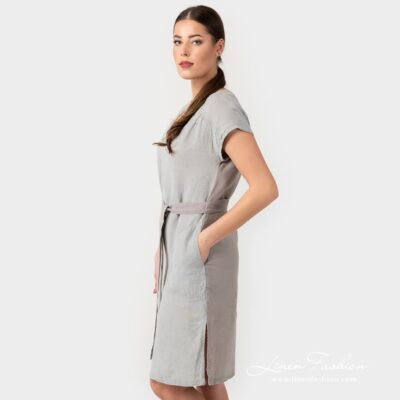 TWIGO greyish linen dress with pockets