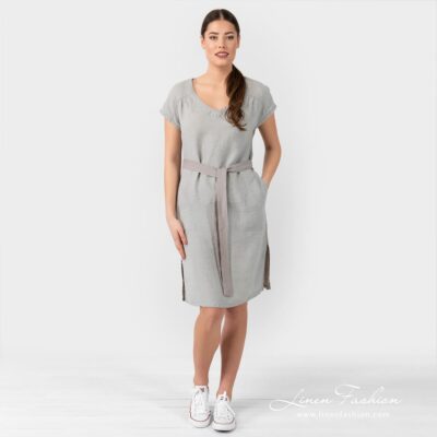 TWIGO greyish linen dress in full size