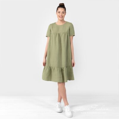 SAVANA Dress moss green 7 SAVANA moss green linen dress