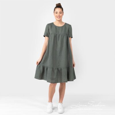 SAVANA Dress dark grey 6 SAVANA dark grey linen dress with pockets