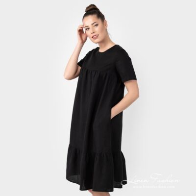 SAVANA Dress black 10 SAVANA black linen dress