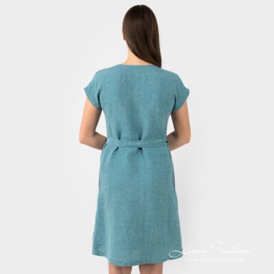 CATALINA Dress turquoise 10 CATALINA wrap model turquoise dress back side