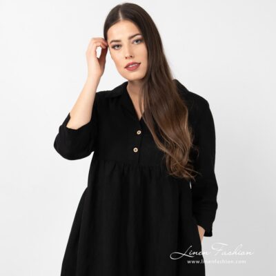 MONTANA Dress black 9 MONTANA black linen dress