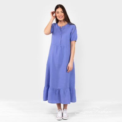 ZOE Dress violet blue 8 ZOE orchid linen dress