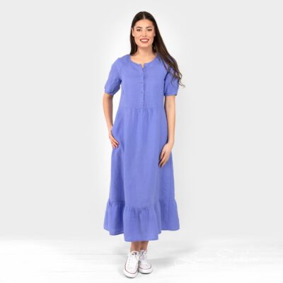 ZOE Dress violet blue 10 ZOE orchid linen long dress