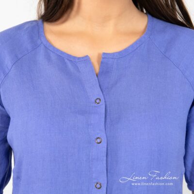 ZOE Dress violet blue 11 ZOE orchid linen dress with press buttons