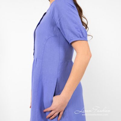 ZOE Dress violet blue 13 ZOE orchid linen dress with pockets on the sides