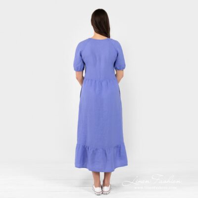 ZOE Dress violet blue 14 ZOE orchid linen dress from back side