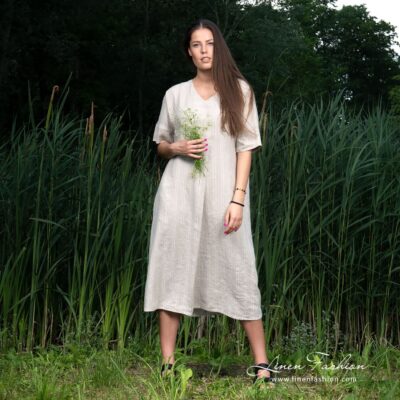 MILA Dress beige 8 MILA grey linen dress