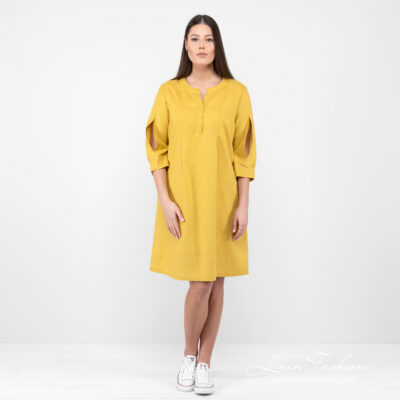 ADELAIDE Dress mustard yellow 7 Linen mustard dress,.