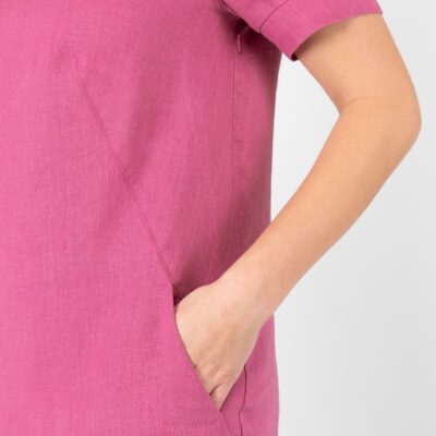 MATILDE Dress pink fuchsia 11 fuchsia pink linen dress with pockets