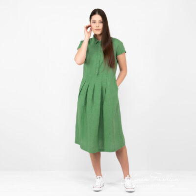 NICOLE Dress green 7 linen green long dress.