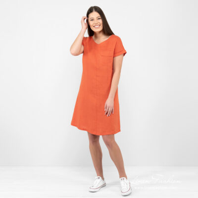 TIFANNY Dress orange 6 linen orange dress.