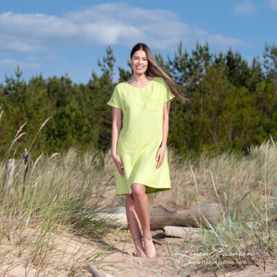 TIFANNY Dress light green 7 light green linen dress.