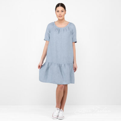 MEIRA Dress blue 7 linen blue dress.