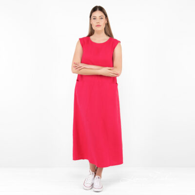 ELLE Dress fuchsia 7 fuchsia linen dress.