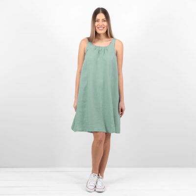 MINA Dress aqua green 6 aqua linen dress sleevless
