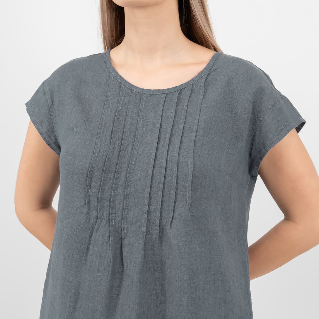 Dark Grey Linen Dress, Summer Dress, LinenFashion By Siulas.