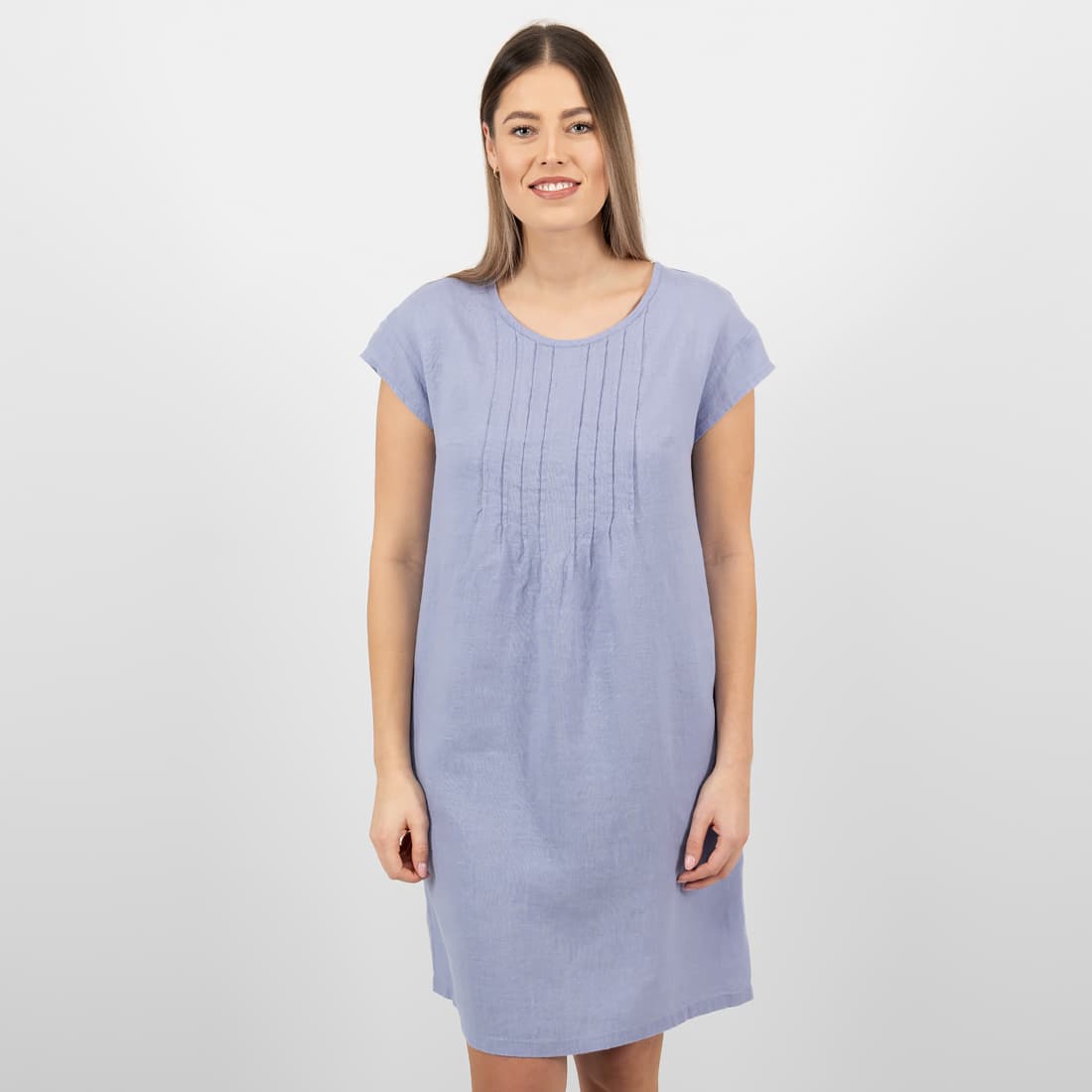 knee length dresses for ladies menique Maxi Minimal Linen Dress Livia | Slip Summer Beach Dress