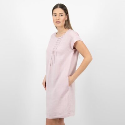 MIREN Dress rose 9 linen rose dress short sleeves