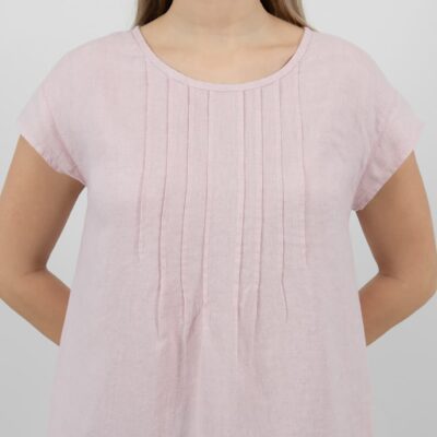 MIREN Dress rose 10 linen rose dress pleats on front