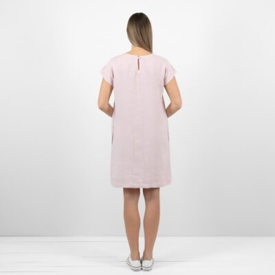 MIREN Dress rose 12 linen rose dress from backside