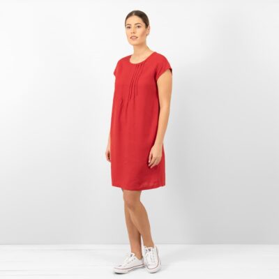 MIREN Dress red 8 red linen dress washed