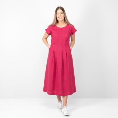 VERENA Dress red 7 long red linen dress