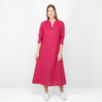 VENA Dress red 6 red long linen dress